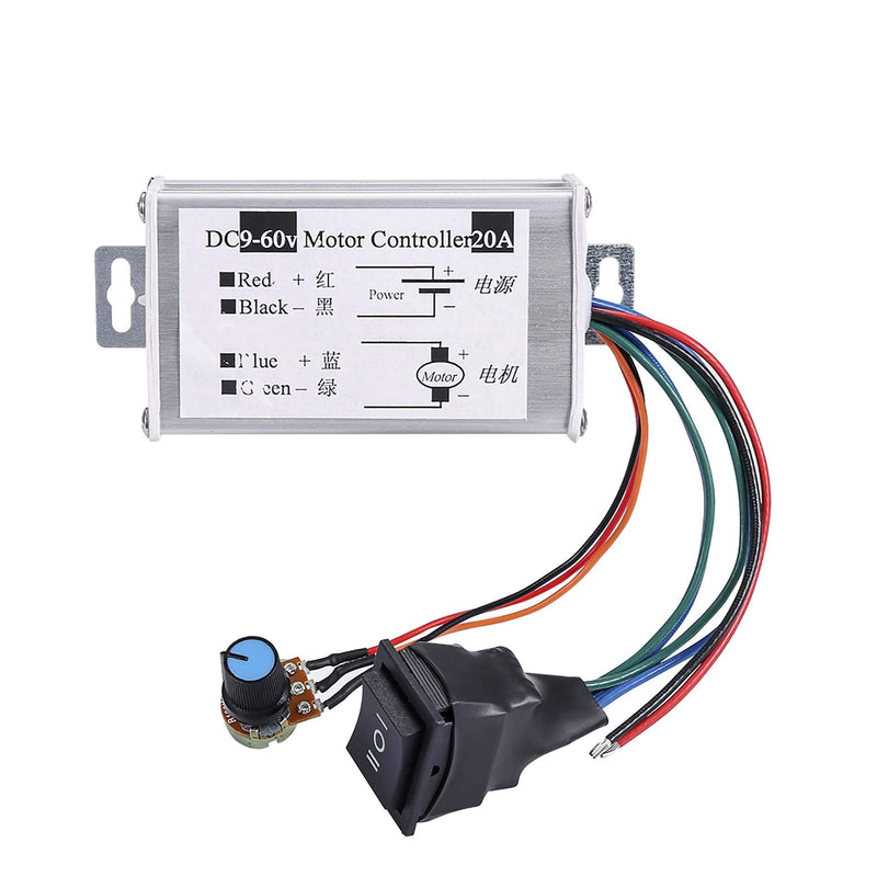 DC Motor Speed Controller,Hima Brush Motor Driver Controls Module DC 9V-60V 12V 24V 36V 48V 60V Motor Pulse Width Modulator Regulator 20A 1200W PWM Monitor Dimmer Governor with Switch & Knob - NewNest Australia