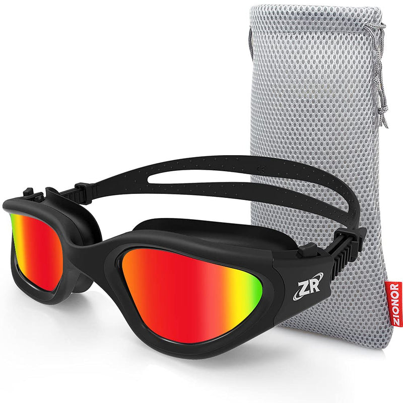 ZIONOR Swim Goggles, G1 Polarized Swimming Goggles Anti-Fog for Adult Men Women A7-g1-polarized Mirror Red Lens - NewNest Australia