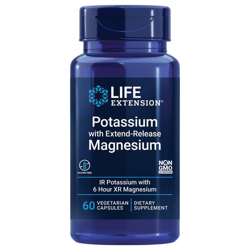 Life Extension Potassium with Extend-Release Magnesium – For Blood Pressure & Vascular, Bone Health – Promotes Cardiovascular Health - Gluten-Free – Non-GMO – 60 Vegetarian Capsules - NewNest Australia