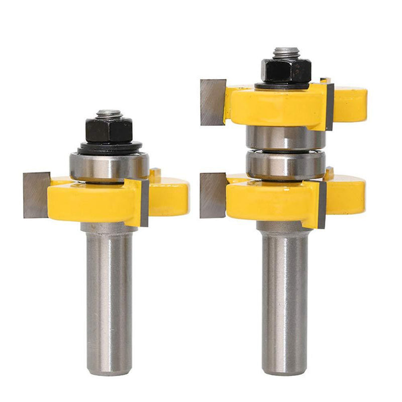 Yakamoz 1/2 Inch Shank Adjustable Tongue and Groove Router Bit Set 1-1/2" Stock Woodworking Cutting Milling Tools - NewNest Australia