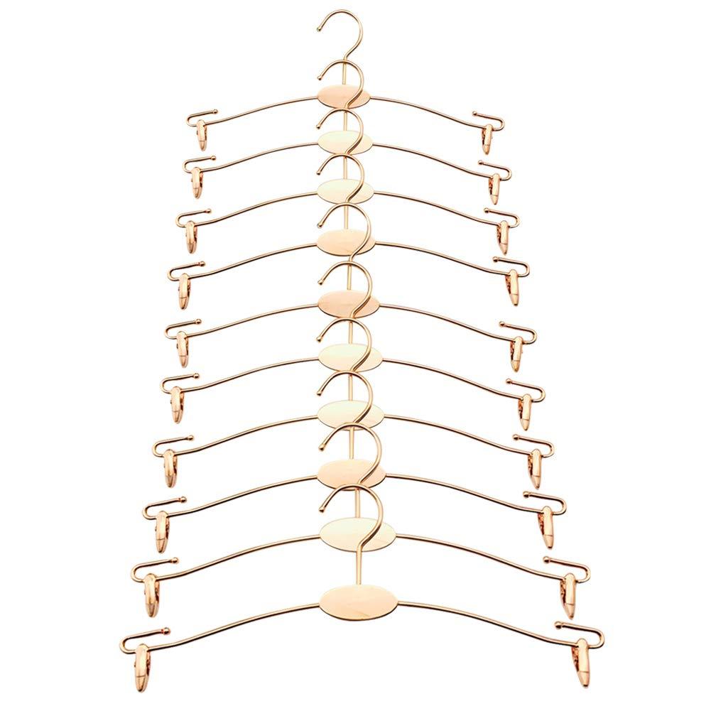 NewNest Australia - Loghot 10PCS Metal Underwear Rack Durable Bra Pants Clothes Hangers Hook with Non Slip Clips for Lingerie Shop Display (Rose Gold) Rose Gold 