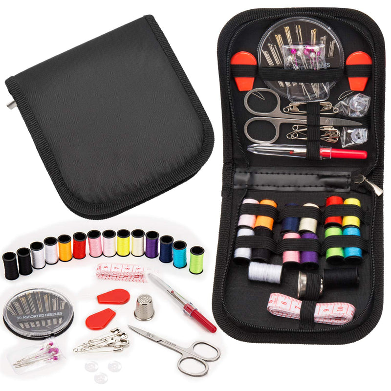 Sewing Kit, OKOM 76Pcs Adult, Kids, Travel,Beginners,Starter ,Emergency, Repair,Mini Small Basic Fine Sewing Set Supplies ,Contains Thread,Needle,Button,Thimbles,Threaders,Mushroom etc Products -Gift S - NewNest Australia