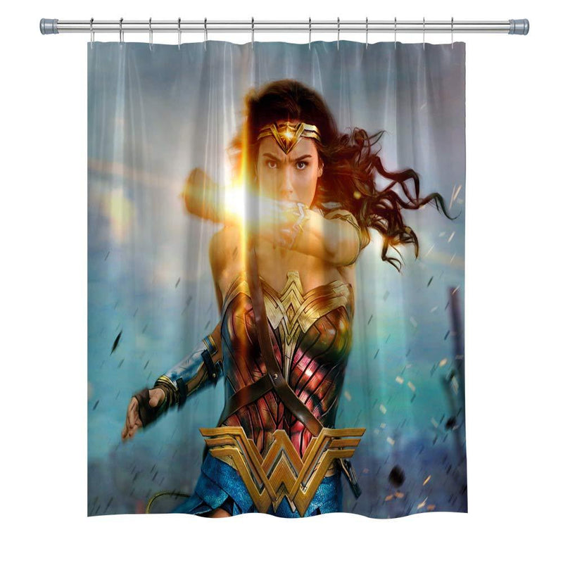 Hero Shower Curtains, Waterproof Polyester Shower Curtain for Bathroom, Wonder Woman Decor Shower Curtain Set with Hooks, 71X 71 in - NewNest Australia