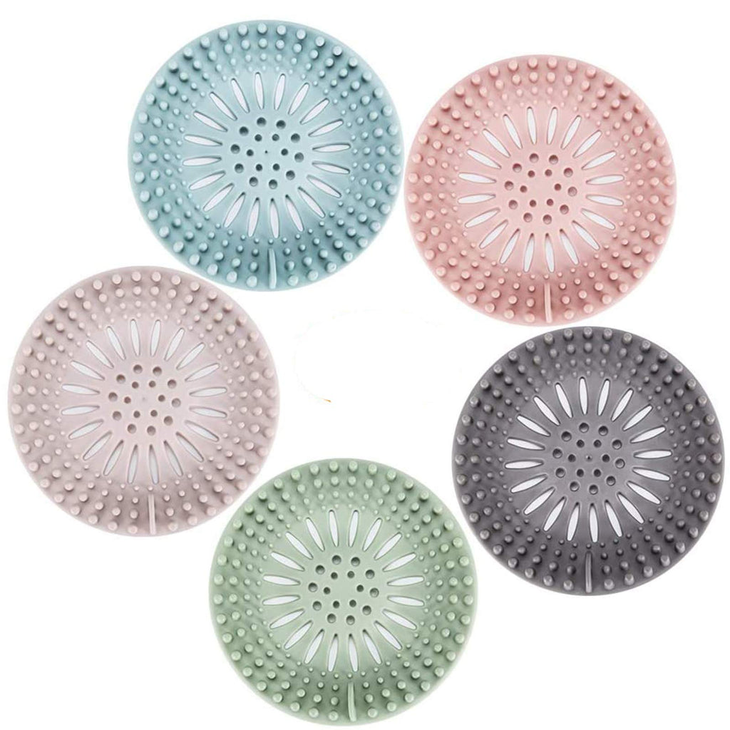 NewNest Australia - Hair Catcher Durable Silicone Hair Stopper Shower Drain Covers Easy to Install and Clean Suit for Bathroom Bathtub and Kitchen 5 Pack 