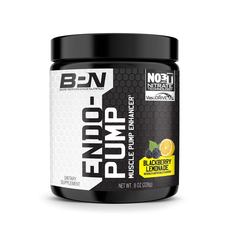 Bare Performance Nutrition, Endo Pump Muscle Pump Enhancer, L-Citrulline, NO3-T Betaine Nitrate & VasoDrive-AP Hydrolyzed Casein Tripeptides (30 Servings, BlackBerry Lemonade) - NewNest Australia