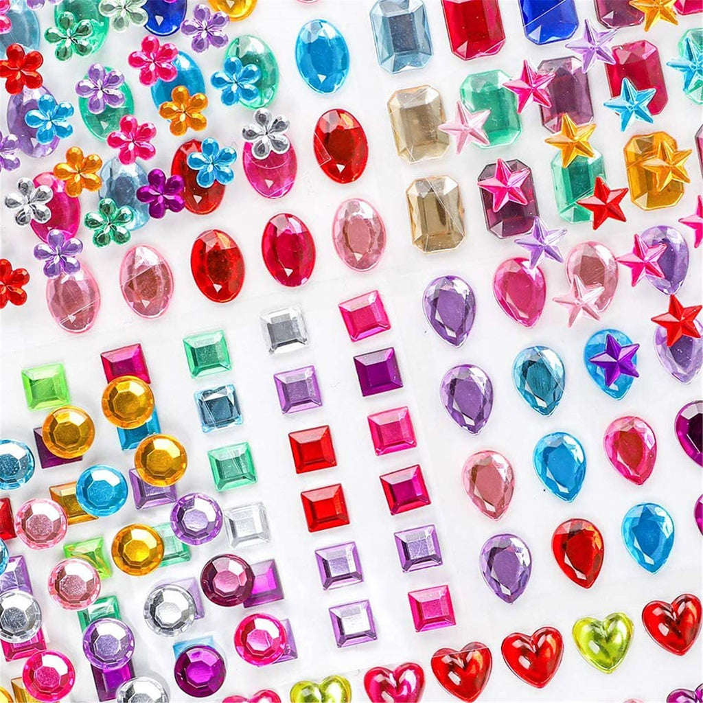 Holicolor 390pcs Gem Stickers Jewels Stickers Rhinestones Crystal for Crafts Stickers Self Adhesive Craft Jewels, Muticolor, Assorted Size - NewNest Australia