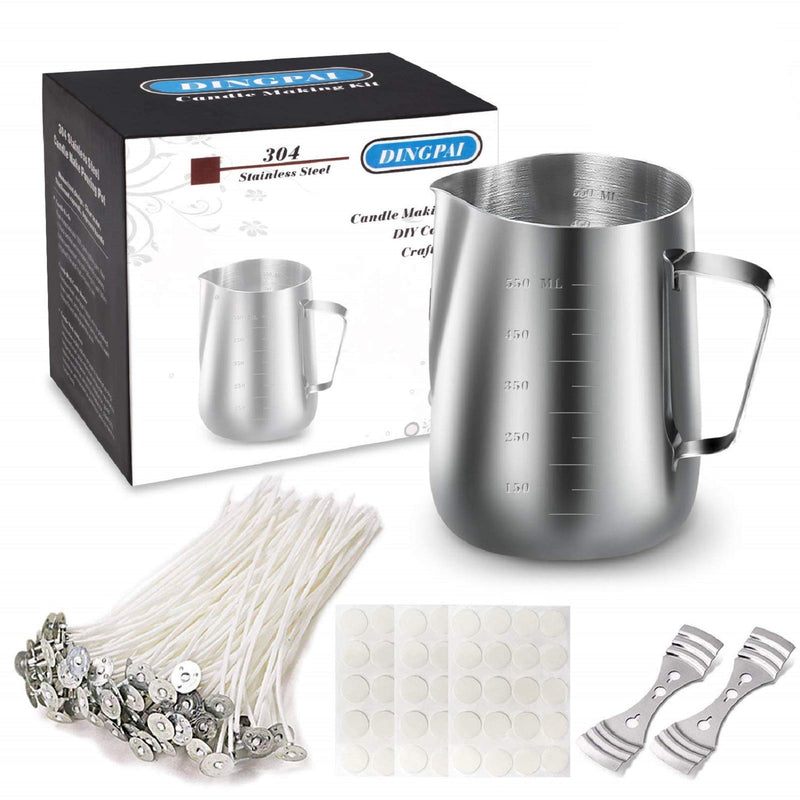 DINGPAI Candle Making Kit, DIY Candles Craft Tools,1pc Candle Make Pouring Pot,50pcs Candle Wicks, 50pcs Candle Wicks Sticker and 2pcs 3-Hole Candle Wicks Holder Style kit 1 - NewNest Australia