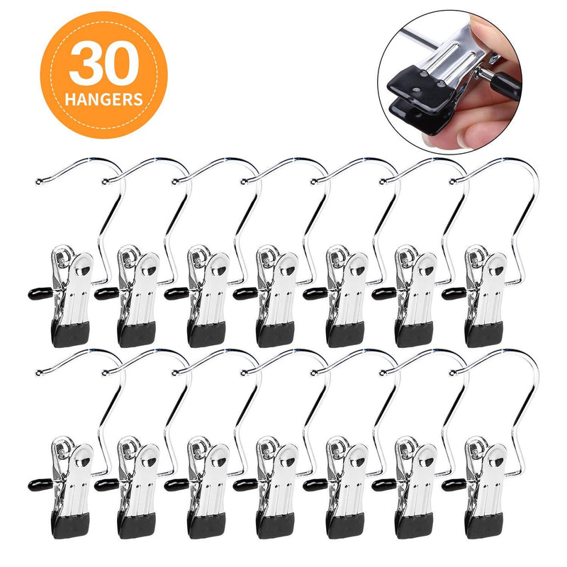 NewNest Australia - Frezon Laundry Hooks with Clips, Boot Hangers for Closet, Portable Laundry Hooks Hat Hanger Stainless Steel Home Travel Hangers Clips 30 Pack 