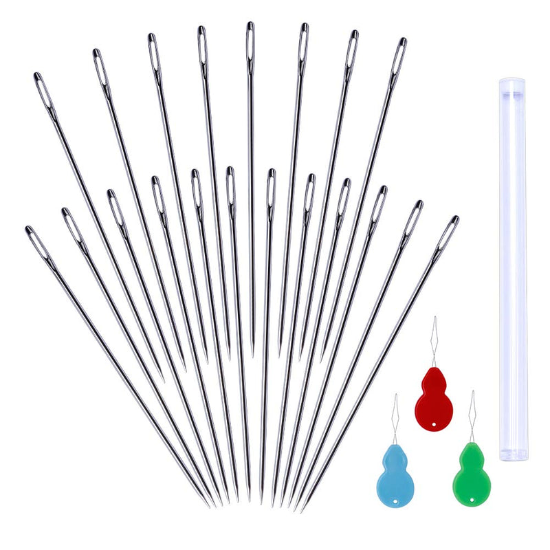 20 Pack 6.8inch/17.5cm Long Sewing Needles, Embroidery Needles Large Eye Stitching Needles, Long Needle, Upholstery Needles for Quilting Darning Bead Loom Beading Doll Making Sewing Art Crafts - NewNest Australia