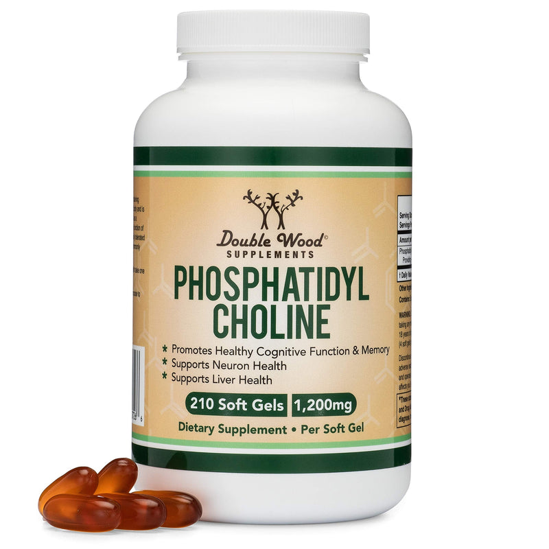 Phosphatidylcholine 1,200mg – 210 Softgels – Enhanced Version of Sunflower and Soy Lecithin - Non-GMO, Manufactured and Tested in The USA to Support Brain Health by Double Wood Supplements - NewNest Australia