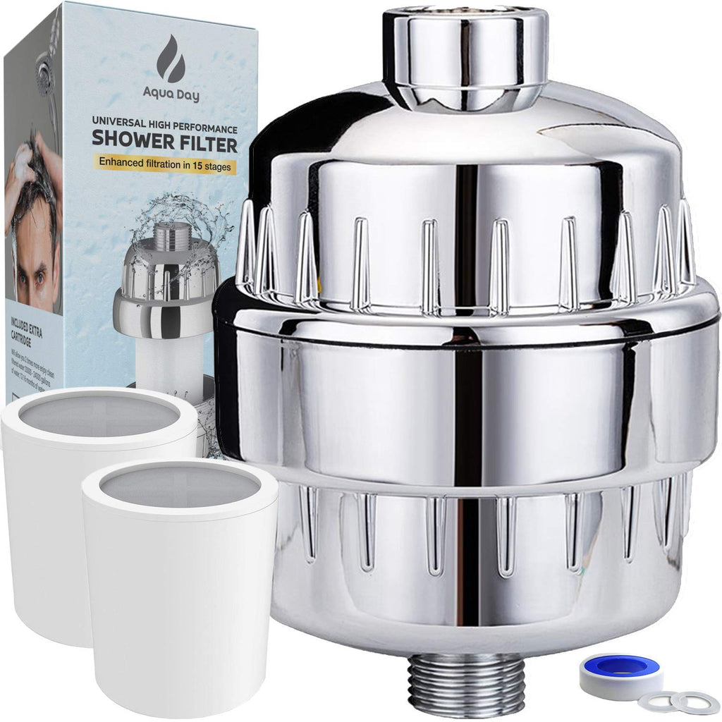 15 Stage Shower Filter with Vitamin C Hard Water Filter 2 Cartridges Included Shower Filters Removes Chlorine and Harmful Substances - Showerhead Filter High Output Dry Itchy Skin - NewNest Australia