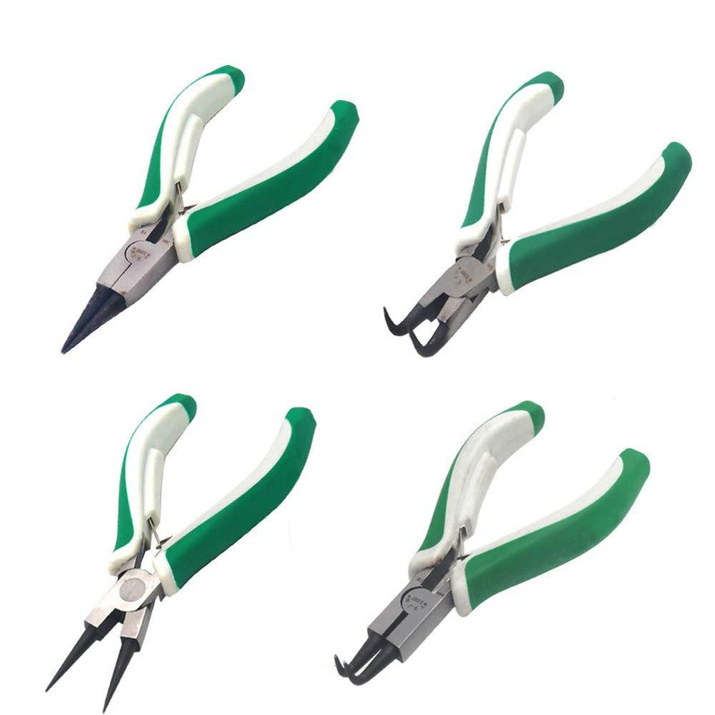 4 Pcs Mini Snap Ring Pliers Set Heavy Duty External/Internal Circlip Pliers with Straight/Bent Jaw for Ring Remover Retaining - NewNest Australia