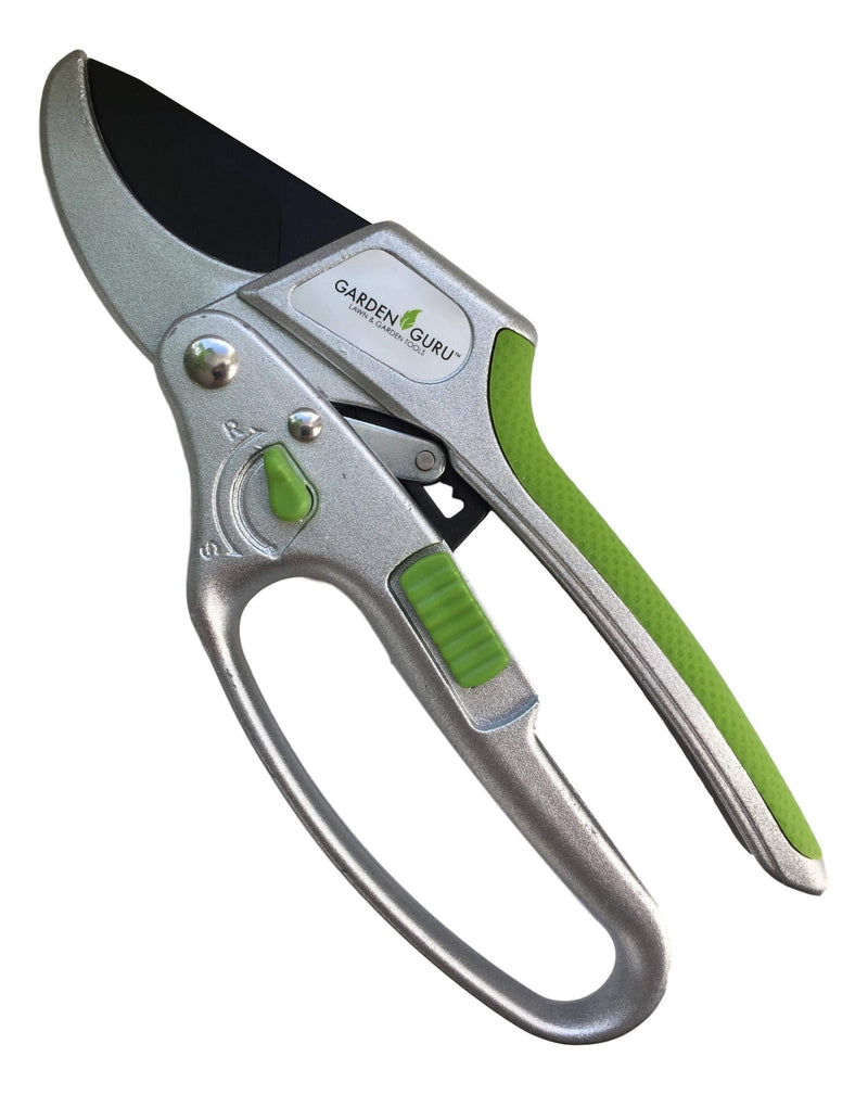 Garden Guru Ratchet Hand Pruning Shears - Professional Dual Mode Garden Clippers with Ergonomic Grip - Makes Tough Cuts Easy 1 Pack - NewNest Australia