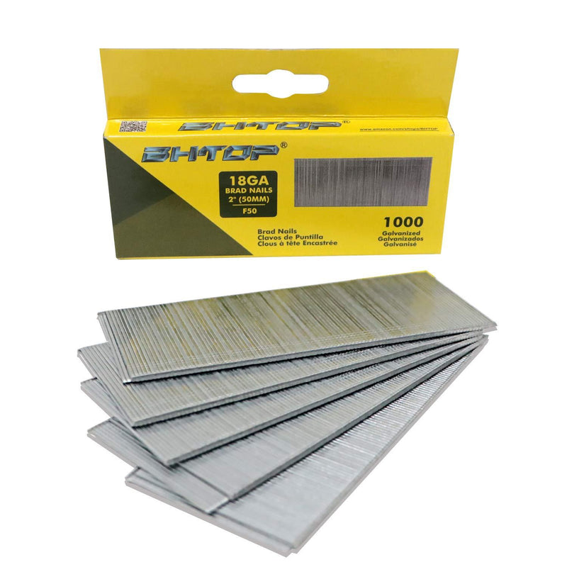 BHTOP F50 2" 18 Guage Galvanized brad Nails (1000-Pack) - NewNest Australia