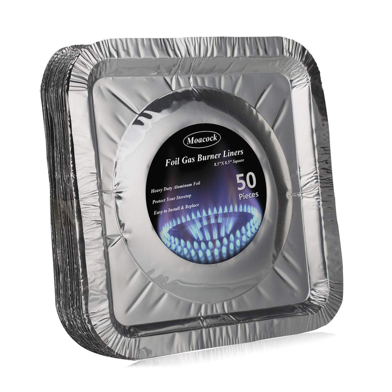 50 Pack Aluminum Foil Square Stove Burner Covers Disposable Heavy Thick Quality Bib Liners Drip Pans Gas Range Top Protectors 8.5” 1 - NewNest Australia