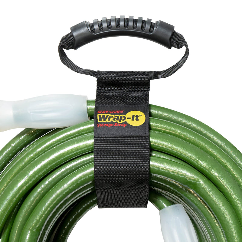 Easy-Carry Wrap-It Storage Straps - 28” (2-Pack) – Heavy-Duty Hook and Loop Extension Cord Carrying Strap, Hanger, Keeper, Organizer with Handle for Pool, Boat, RV, Garden Hoses, Cords, and Cables 28" (2 Pack) Black - NewNest Australia