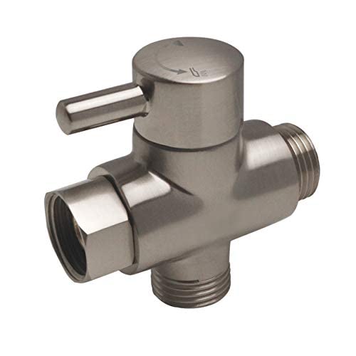 Shower Arm Diverter Valve for Hand Held Showerhead and Fixed Spray Head,G 1/2 3-Way Bathroom Universal Shower System Replacement Part/Brass (Brushed Nickel) Brushed Nickel - NewNest Australia