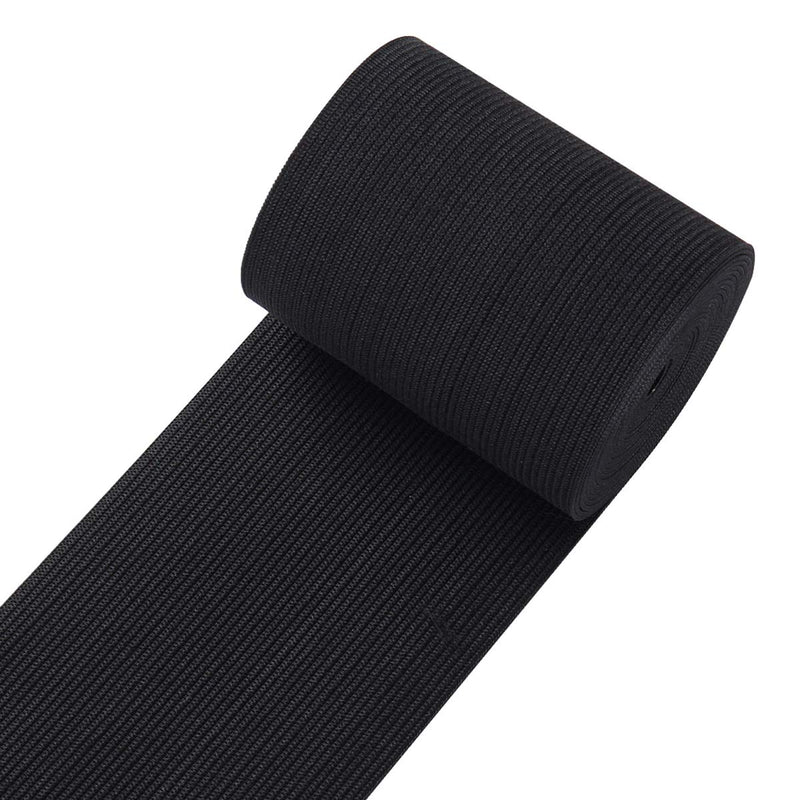 Knit Elastic Bands for Sewing Black Heavy Stretch High Elasticity Flat Elastic Cord 3 Inch Wide Braided Elastic Spool 5 Yard 3" - NewNest Australia