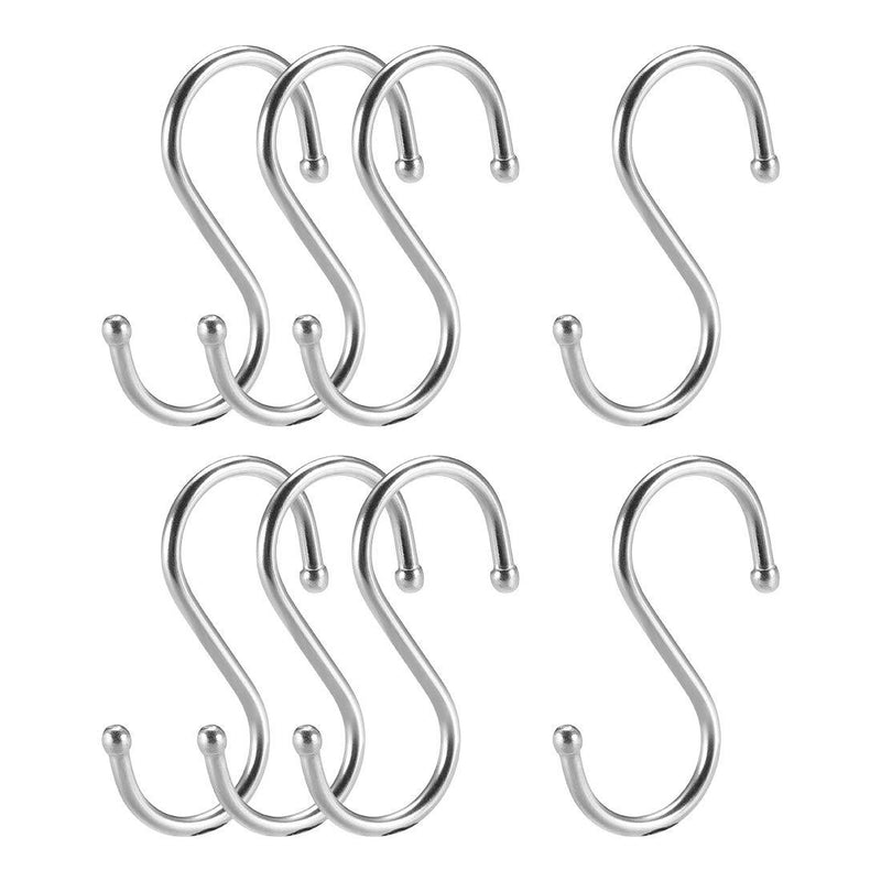 NewNest Australia - uxcell Stainless Steel S Hooks 2" S Shaped Hook Hangers for Kitchen Bathroom Bedroom Storage Room Office Outdoor Multiple Uses 8pcs 