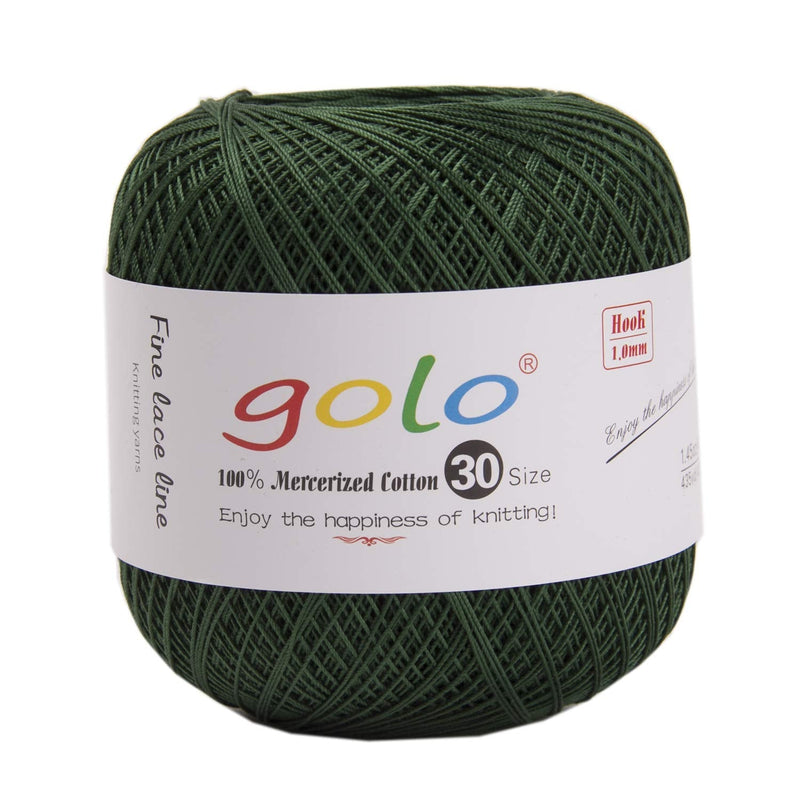 golo Crochet Yarns Size 30 for Hand Work Green Yarn 10-890 Army green - NewNest Australia