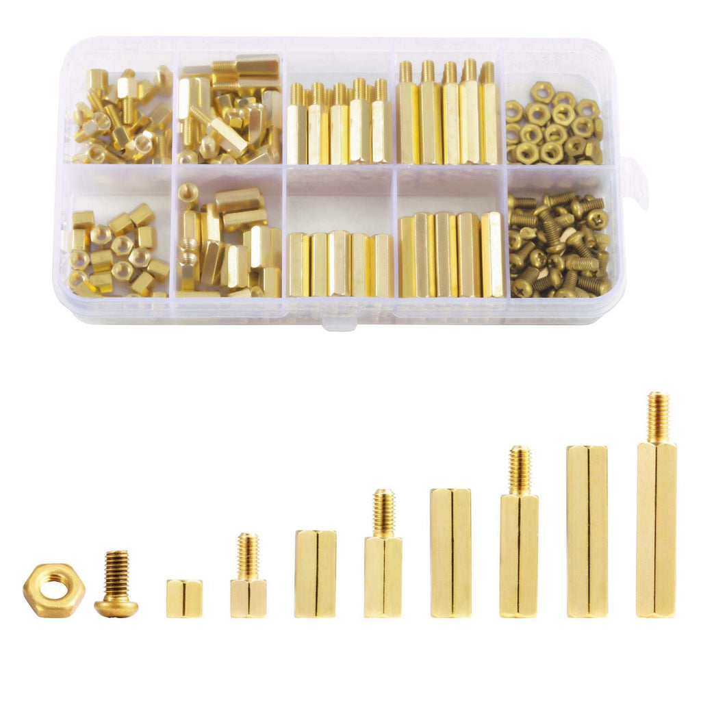 LitOrange 180 Pieces M4 Male Female Hex Brass Spacer Standoff Screw Nut Threaded Pillar PCB Motherboard Assortment Kit Brass 180PCS M4 - NewNest Australia