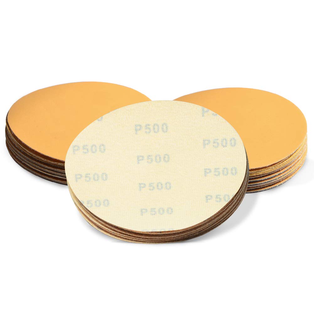 SPEEDWOX 50 Pcs 6 Inches Sanding Discs 500 Grit Dustless Hook and Loop Sandpaper for Random Orbital Sander Yellow Finishing Discs for Automotive Woodworking 500-Grit - NewNest Australia