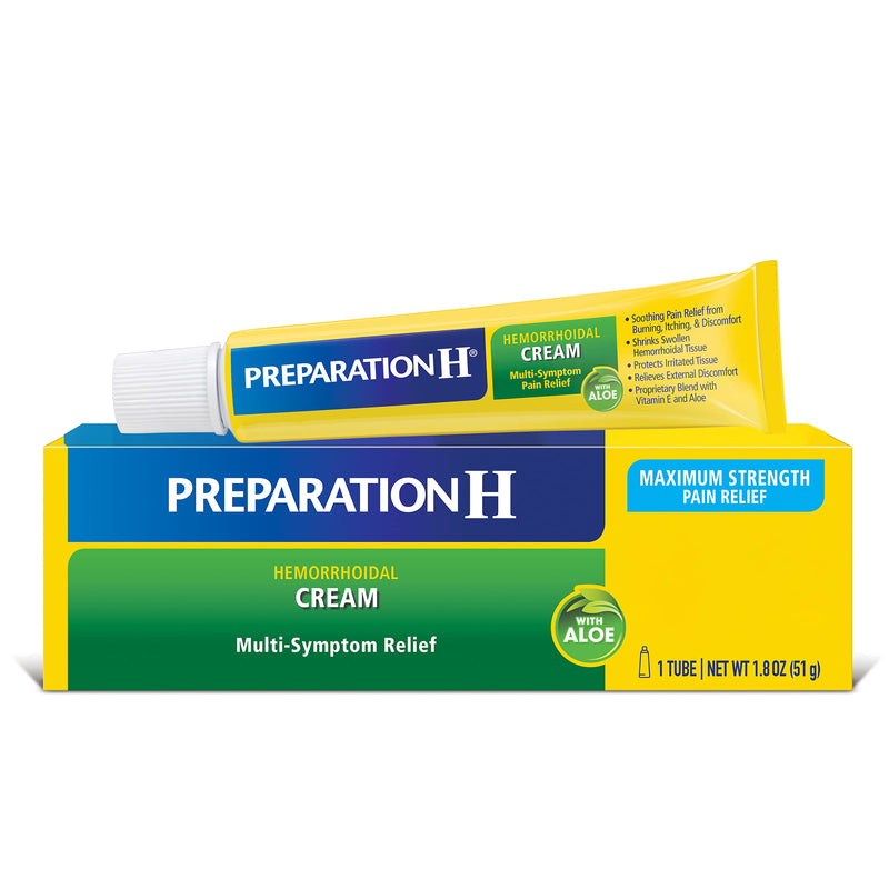 PREPARATION H Hemorrhoid Symptom Treatment Cream, Multi-Symptom Pain Relief with Aloe, Tube (1.8 Ounce) - NewNest Australia