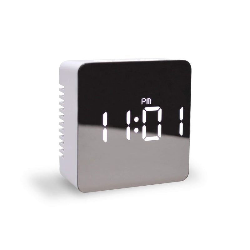 NewNest Australia - mooas LED Digital Mirror Clock 2 Types, Alarm/Snooze, Temperature, LED Mirror Clock (Square) Square 