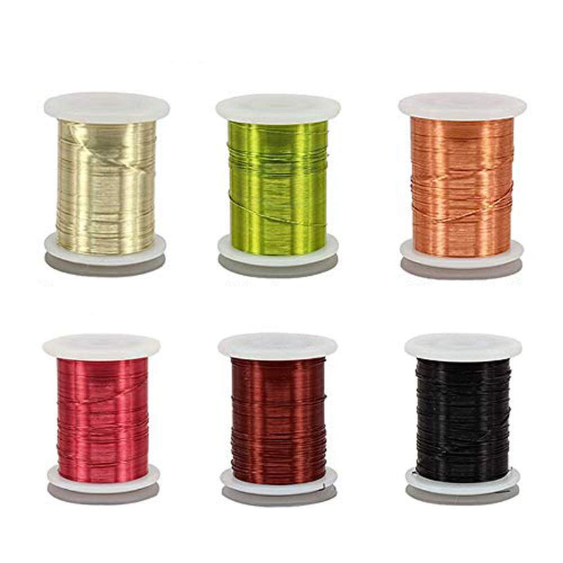 Riverruns 6 Color/Set Non-tarnishing Ultra Copper Wire 0.1mm, 0.2mm Super Realistic Fly Tying Material Proudly from Europe Great Choices for Larve Nymph, Streamer 0.2mm wire pack - NewNest Australia
