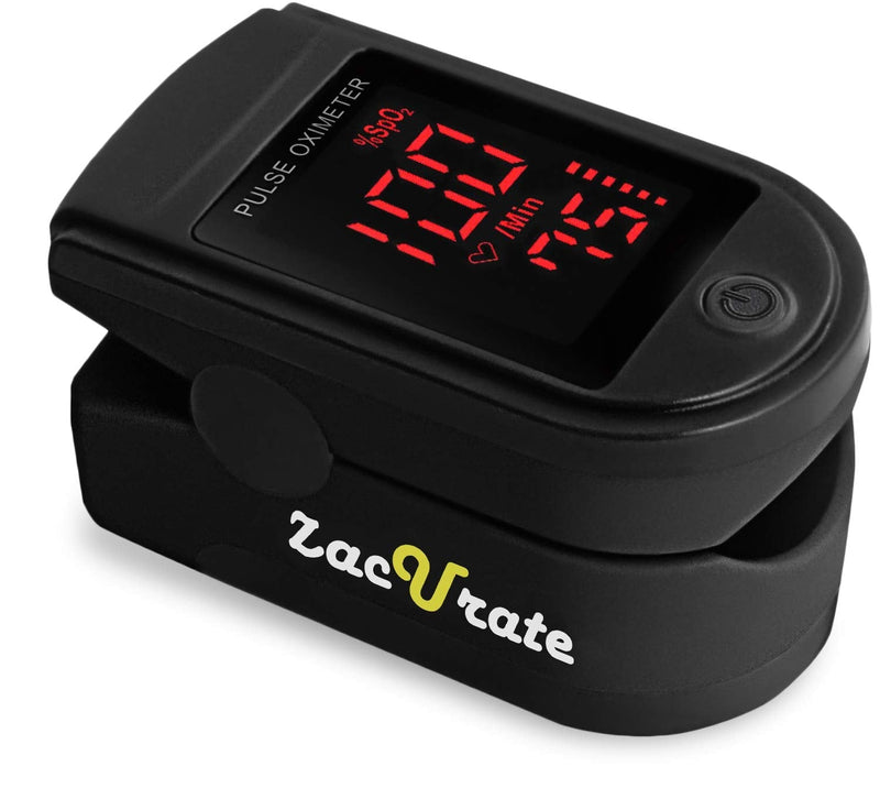Zacurate Pro Series 500DL Fingertip Pulse Oximeter Blood Oxygen Saturation Monitor with Silicon Cover, Batteries and Lanyard (Royal Black) - NewNest Australia