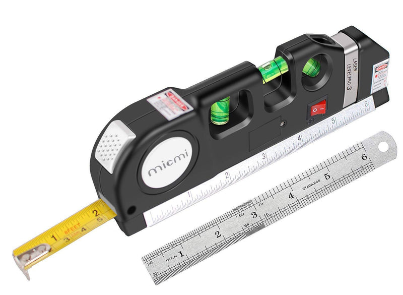 Laser level, Multipurpose Laser Tape Measure Line 8ft+ Tape Measure Ruler Adjusted Standard and Metric Rulers Update Batteries MICMI - NewNest Australia
