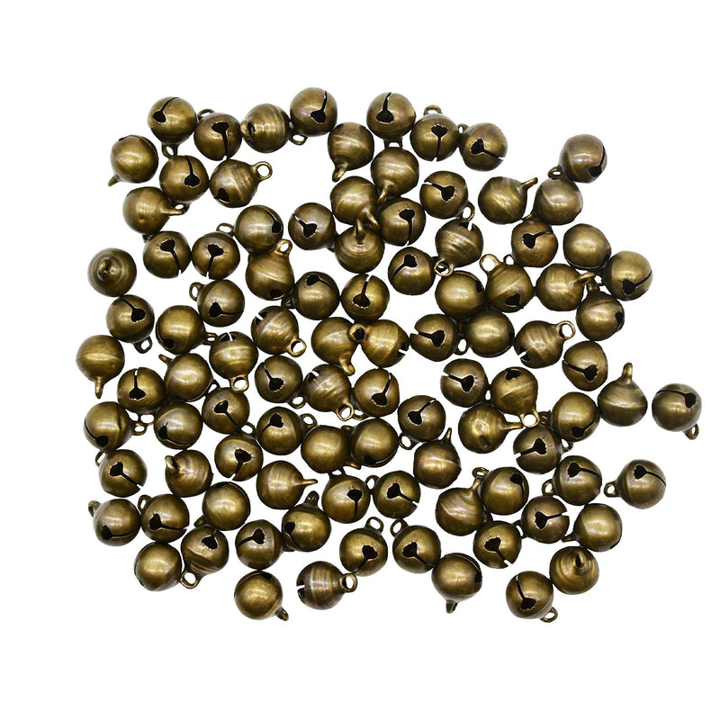 Maydahui 100PCS Small 1/2 inches Jingle Bell Vintage Bronze Mini 10mm Alloy Beads DIY for Jewelry Findings Sewing Wedding Doors and Crafts - NewNest Australia