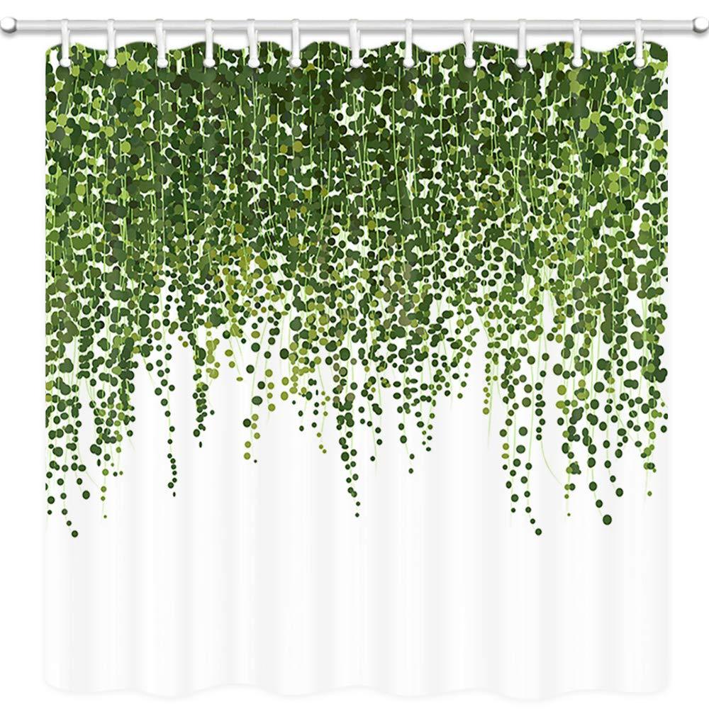 JAWO Floral Decor Shower Curtain for Bathroom, Ivy Plant Isolated on White Background Bathroom Curtain, Polyester Fabric Bath Curtains with Hooks Washable 69W X 70L Inches - NewNest Australia