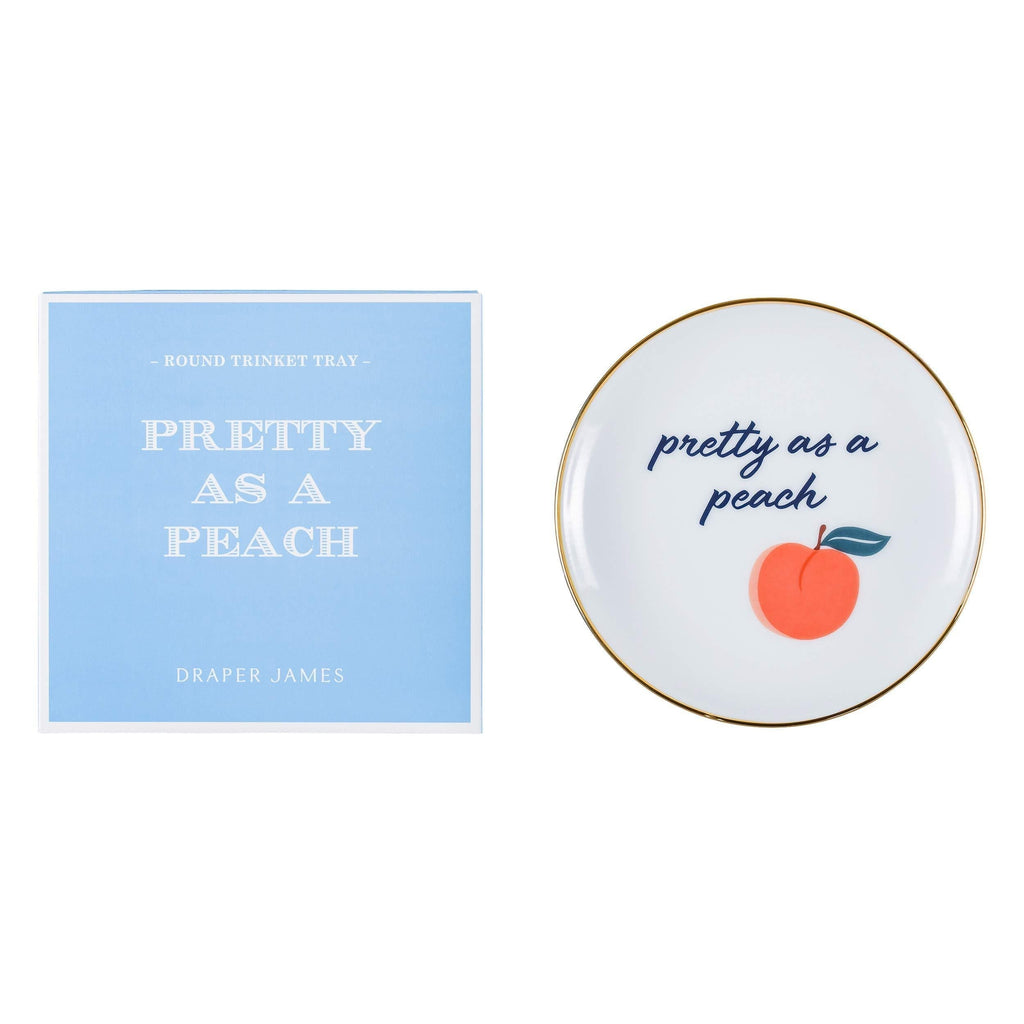 NewNest Australia - Draper James Decorative Accent Ceramic Trinket Tray, Pretty As A Peach 