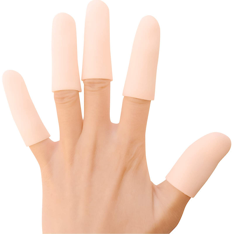 JKcare 12 Pack Gel Finger Caps, Silicone Finger Protectors Sleeves - Covers to Protect Fingertips and Provide Pain Relief from Finger Cracking, Hand Eczema (Finger Cots) - NewNest Australia