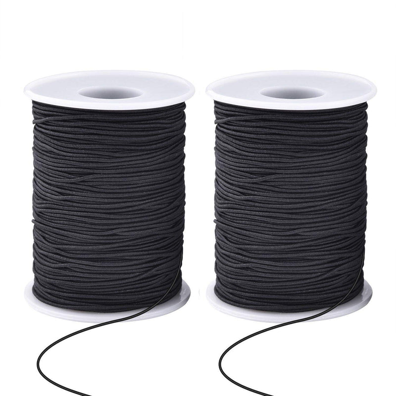 Zealor 2 Roll 1 mm Elastic String Cord Elastic Thread Beading String Cord for Jewelry Making Bracelets Beading 100 Meters/Roll (Black) Black - NewNest Australia