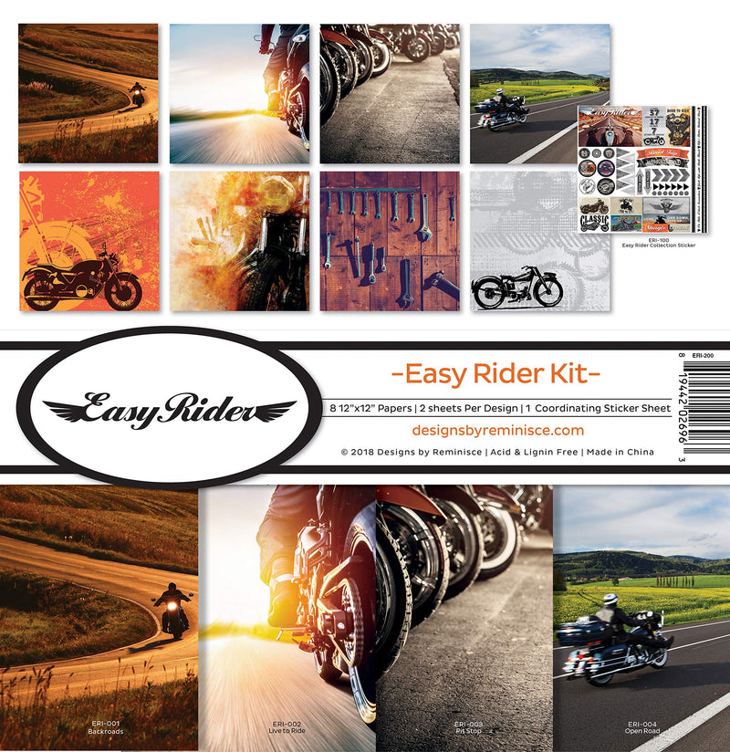 Reminisce (REMBC) Easy Rider Scrapbook Collection Kit, Multi Color Palette - NewNest Australia