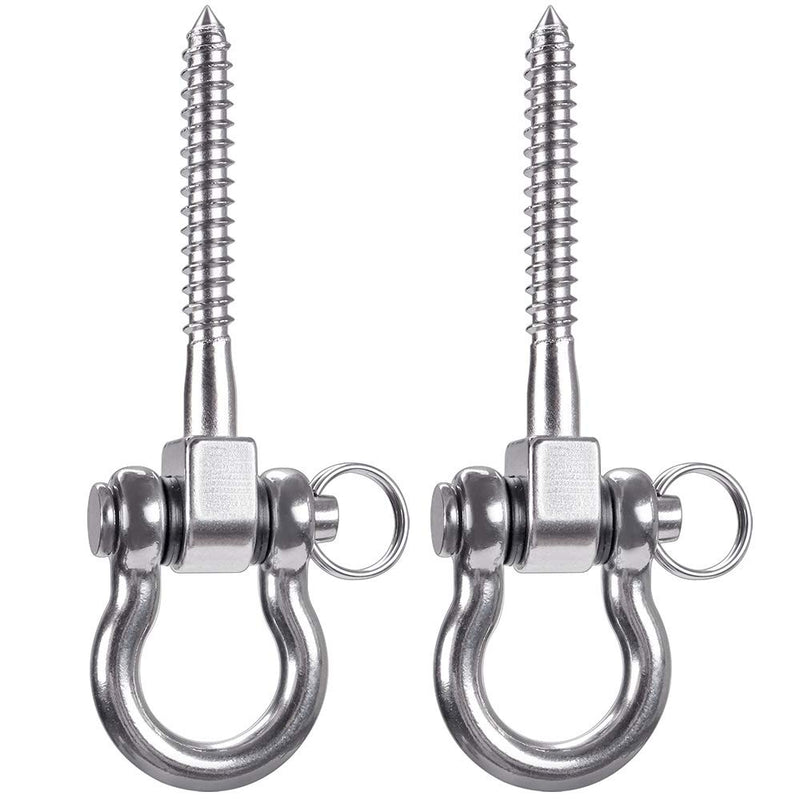 SELEWARE Set of 2 Permanent Antirust 304 Stainless Steel Screw Bracket Heavy Duty 180° Swing Hangers, 1800LB Capacity Playground Yoga Hammock Rope Tire Web Chair Sandbag Punching Bag Porch Swing Sets - NewNest Australia