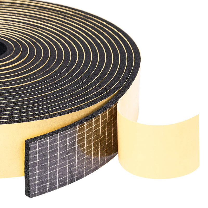 Yotache Adhesive Weather Stripping 2 Rolls 1" W X 1/8" T, Neoprene Foam Weatherstrip Tape for Automotive, 33 Ft Length (2 X 16.5 Ft Each) 1" x 1/8" x 33' - NewNest Australia