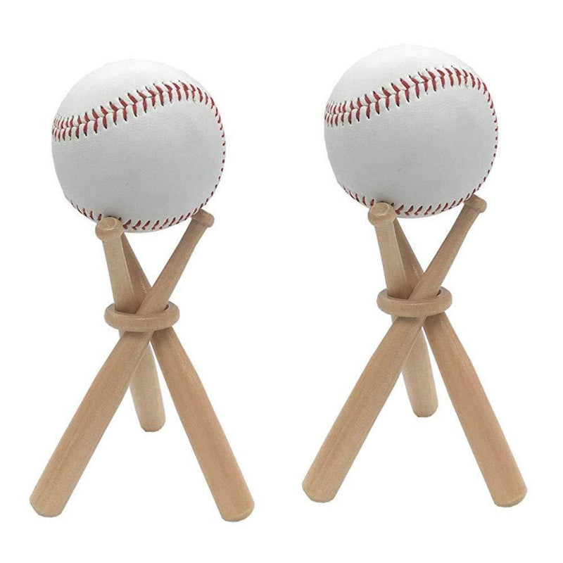 NewNest Australia - SITAER 2 Pack Baseball Stand Holder Wooden Base Ball Stand Display Holder 