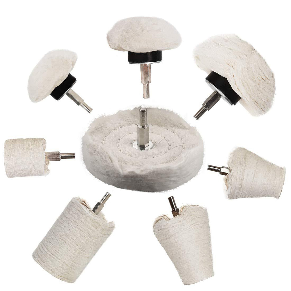 TONGTU Buffing Wheel for Drill - 8 Pcs Polishing Wheel Cone/Column/Mushroom/T-Shaped Wheel Polishing Kit with 1/4 Handle - NewNest Australia