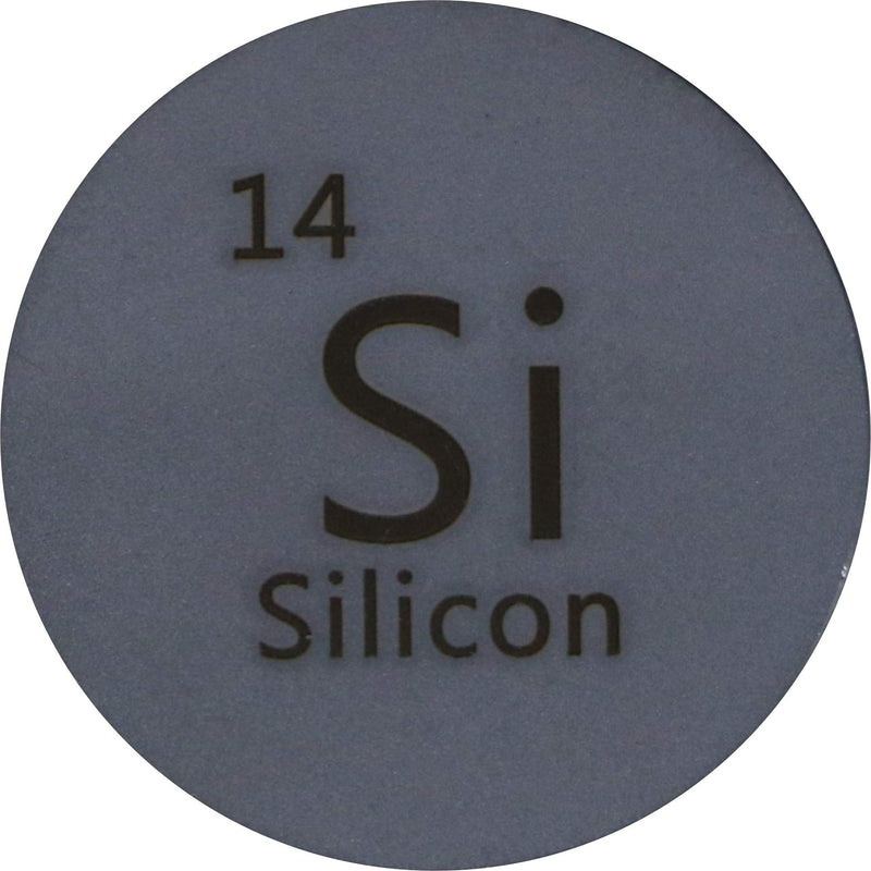 Silicon (Si) 24.26mm Metalloid Disc 99.999% Pure for Collection or Experiments - NewNest Australia