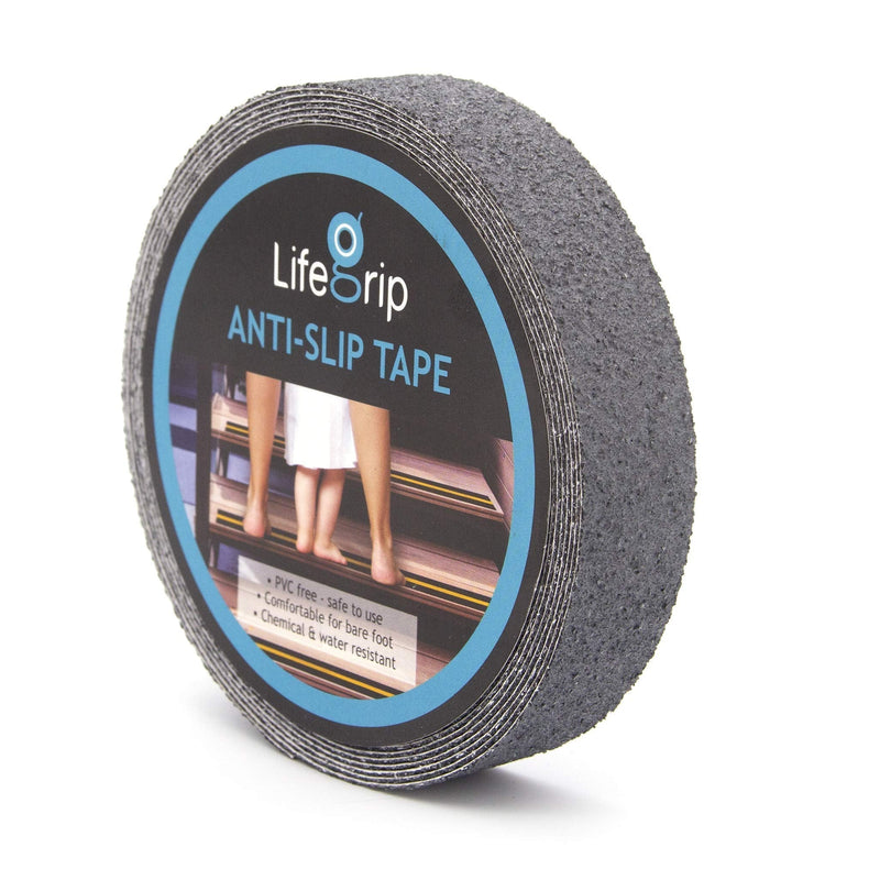 LifeGrip Anti Slip Safety Tape, Non Slip Stair Tread, Textured Rubber Surface, Comfortable for Barefoot, 1 inch X 30 Foot, Grey 1" X 30' - NewNest Australia