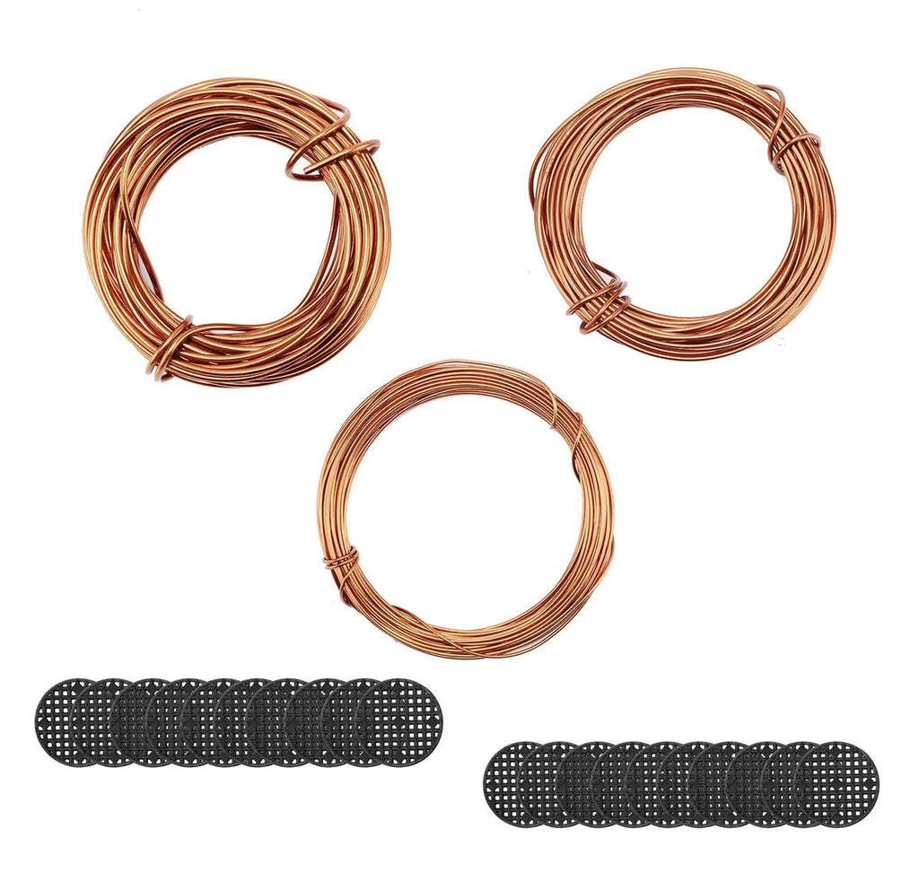 Fashionclubs Bonsai Wires Set, Bonsai Tree Training Wires Aluminum Craft Wires Size 1.0mm/1.5mm/2.0mm(Each Size is 32ft), with 20pcs Flower Pot Hole Mesh Pad Bonsai Bottom Grid Mat Mesh 2Inch in Dia - NewNest Australia