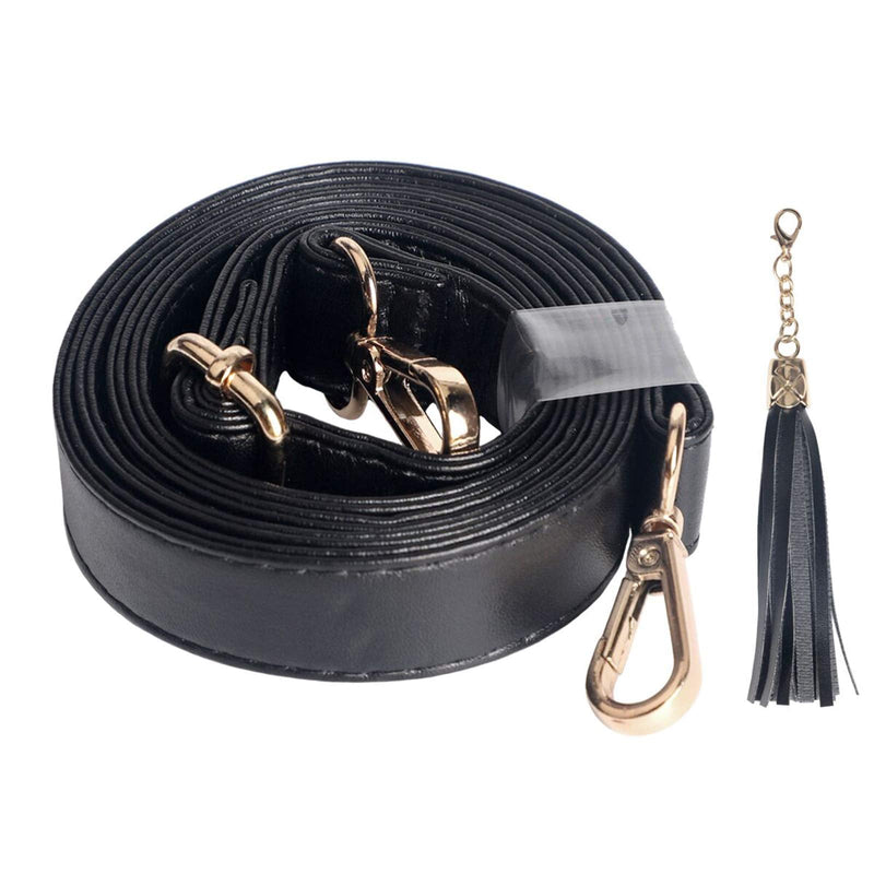 Beaulegan Purse Strap Replacement - Microfiber Leather - 59 Inch Long Adjustable for Crossbody Shoulder Bag - 0.5 Inch Wide, Black/Gold Gold Clasp - NewNest Australia