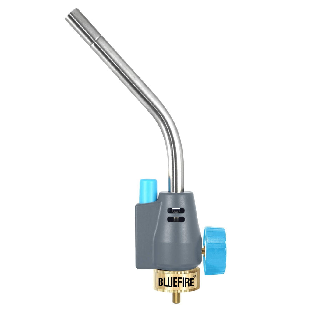 BLUEFIRE Trigger Start Gas Welding Torch Nozzle Head Extend 1.5" Burning Tube Piezo Self Ignition Fuel by MAPP MAP PRO Propane Cylinder Soldering Brazing Triple-Point Flame (Torch Only) Torch Only - NewNest Australia