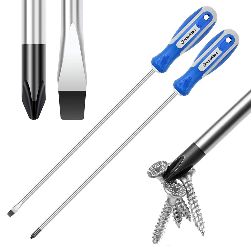 Amartisan 2-Piece 12'' long Screwdriver Set, Long Blade Screwdriver Set 12-Inch Magnetic Screwdriver, Phillips & Slotted Bits …（NEW）) - NewNest Australia