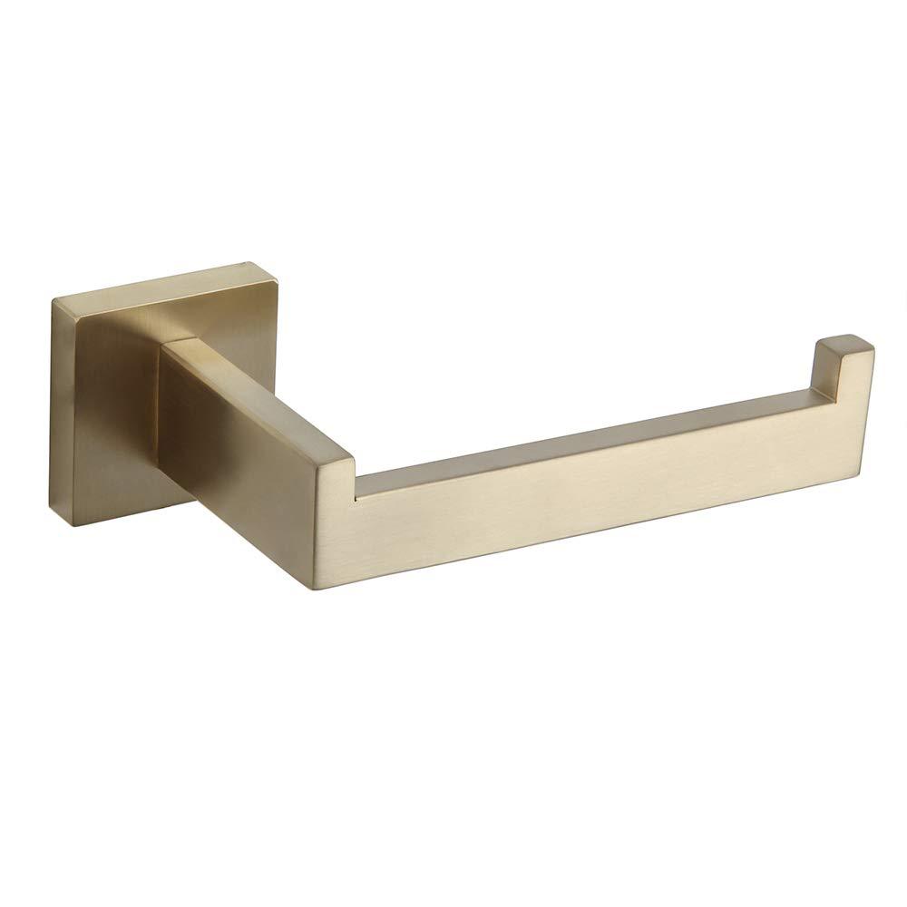 GERZWY Bathroom Toilet Paper Holder, SUS 304 Stainless Steel Hotel Square Tissue Roll Holder Wall Mount Brushed PVD Zirconium Gold Finish FG1605-BZ - NewNest Australia