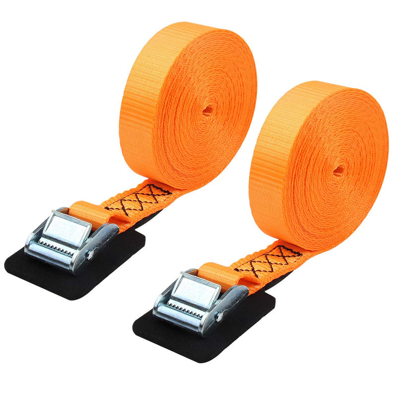 JCHL Sturdy 20-foot-by-1-inch Tie Down Strap Lashing Strap Cargo Tie-Down Strap Padded Cam Lock Buckle 1000lbs Capacity (2-Pack) Orange-2Pack - NewNest Australia
