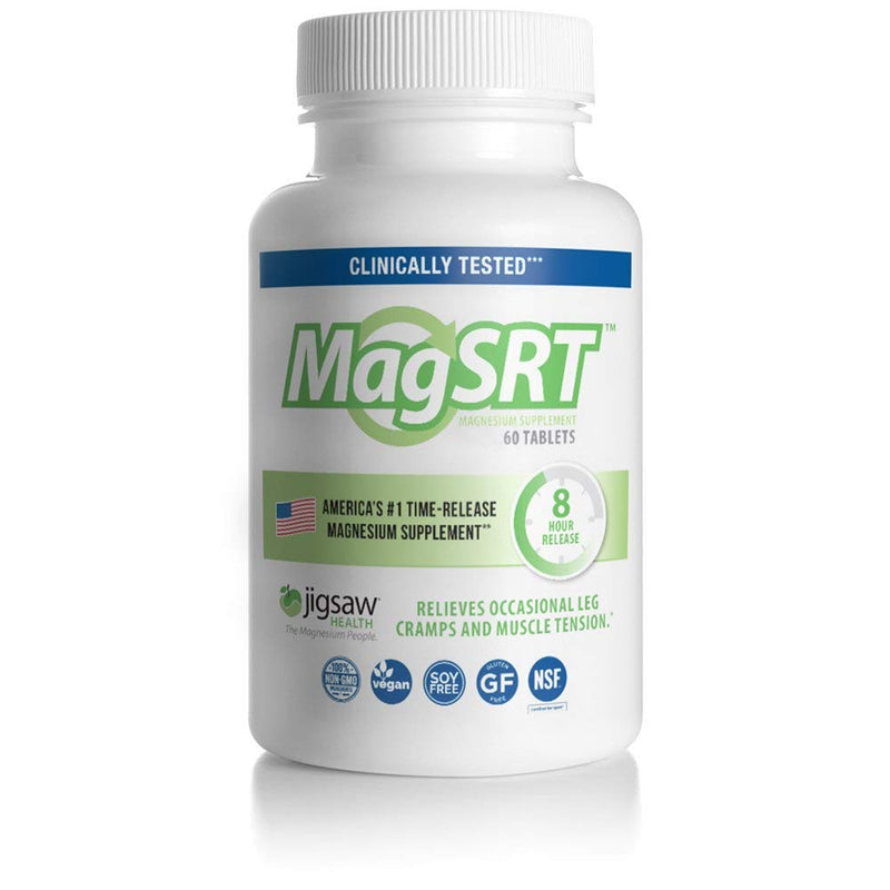Jigsaw Health MagSRT Slow Release Magnesium Supplement with Active B-Vitamin, 60 Tablets Mag SRT 60 Count (Pack of 1) - NewNest Australia